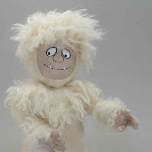 poseable Yeti art doll made in the hoop of your embroidery machine