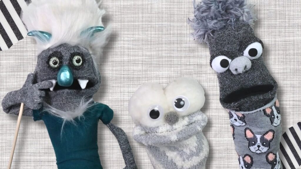 three sock puppets